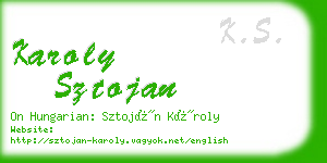 karoly sztojan business card